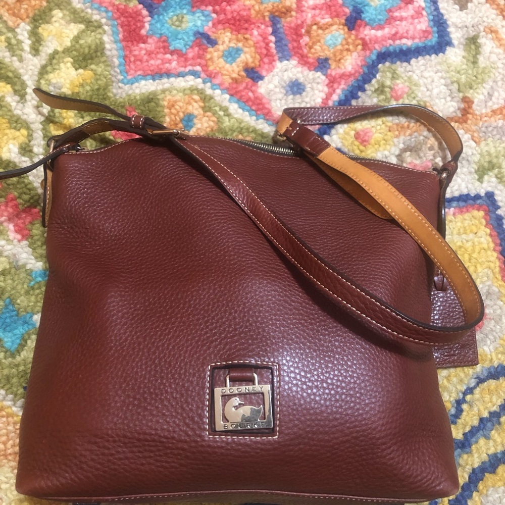 Dooney & Bourke Rich Brown/Mahogany Pebbled Leather Shoulder Bag/Cross Body.